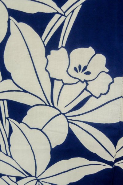 Photo5: Mint P0617D Vintage Japanese kimono Indigo Blue YUKATA summer(made in Japan) for women / Cotton. Flower (Grade A) (5)