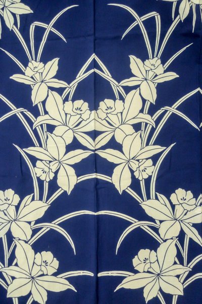 Photo8: Mint P0617D Vintage Japanese kimono Indigo Blue YUKATA summer(made in Japan) for women / Cotton. Flower (Grade A) (8)