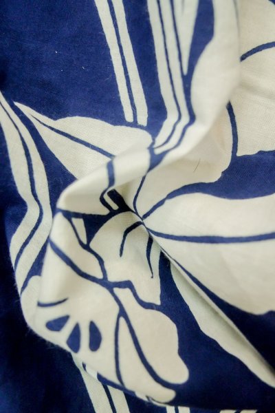 Photo12: Mint P0617D Vintage Japanese kimono Indigo Blue YUKATA summer(made in Japan) for women / Cotton. Flower (Grade A) (12)