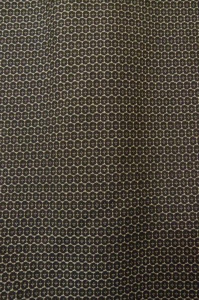 Photo6: P0708A Vintage Japanese kimono Dark Brownish Gray Men's Haori for men / Silk. Tortoise-shell pattern(Hexagonal pattern) (Grade C) (6)