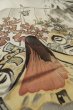 Photo15: P0708A Vintage Japanese kimono Dark Brownish Gray Men's Haori for men / Silk. Tortoise-shell pattern(Hexagonal pattern) (Grade C) (15)