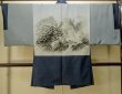 Photo3: P0708D Vintage Japanese kimono Indigo Blue OSHIMA-TSUMUGI for men / Silk. Tortoise-shell pattern(Hexagonal pattern) (Grade B) (3)