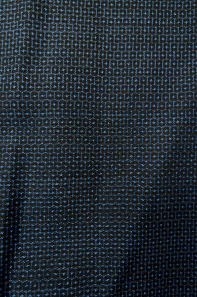 Photo7: P0708D Vintage Japanese kimono Indigo Blue OSHIMA-TSUMUGI for men / Silk. Tortoise-shell pattern(Hexagonal pattern) (Grade B) (7)