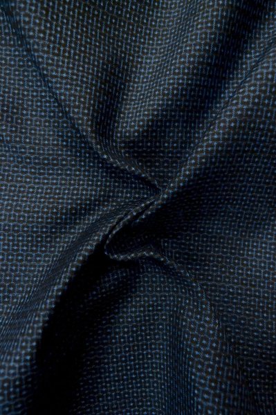 Photo11: P0708D Vintage Japanese kimono Indigo Blue OSHIMA-TSUMUGI for men / Silk. Tortoise-shell pattern(Hexagonal pattern) (Grade B) (11)