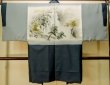 Photo3: Mint P0708E Vintage Japanese kimono Indigo Blue OSHIMA-TSUMUGI for men / Silk. Tortoise-shell pattern(Hexagonal pattern) (Grade A) (3)