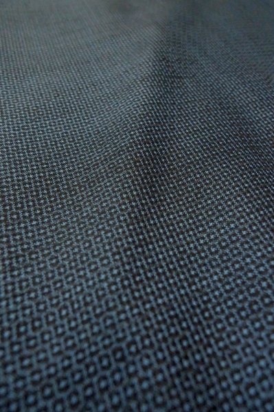 Photo12: Mint P0708E Vintage Japanese kimono Indigo Blue OSHIMA-TSUMUGI for men / Silk. Tortoise-shell pattern(Hexagonal pattern) (Grade A) (12)