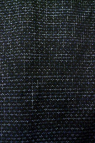 Photo8: Mint P0708F Vintage Japanese kimono Dark Navy Blue OSHIMA-TSUMUGI for men / Silk. Geometrical pattern (Grade A) (8)