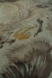 Photo17: Mint P0708F Vintage Japanese kimono Dark Navy Blue OSHIMA-TSUMUGI for men / Silk. Geometrical pattern (Grade A) (17)