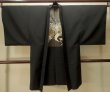 Photo1: P0708G Vintage Japanese kimono Black Men's Haori for men / Silk. (Grade D) (1)