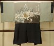 Photo3: P0708G Vintage Japanese kimono Black Men's Haori for men / Silk. (Grade D) (3)