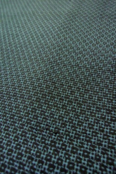Photo8: P0708H Vintage Japanese kimono Dark Indigo Blue Men's Haori for men / Silk. Geometrical pattern (Grade C) (8)