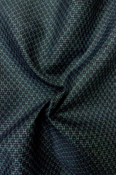 Photo9: P0708H Vintage Japanese kimono Dark Indigo Blue Men's Haori for men / Silk. Geometrical pattern (Grade C) (9)