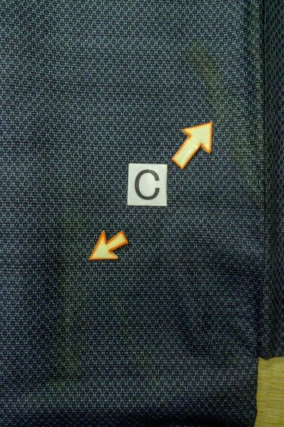 Photo18: P0708H Vintage Japanese kimono Dark Indigo Blue Men's Haori for men / Silk. Geometrical pattern (Grade C) (18)