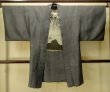 Photo1: P0708I Vintage Japanese kimono Bluish Gray Men's Haori for men / Silk. Abstract pattern (Grade D) (1)