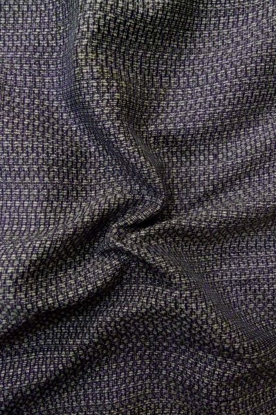 Photo12: P0708I Vintage Japanese kimono Bluish Gray Men's Haori for men / Silk. Abstract pattern (Grade D) (12)