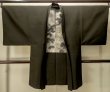 Photo1: P0708J Vintage Japanese kimono Dark Brown Men's Haori for men / Silk. (Grade B) (1)