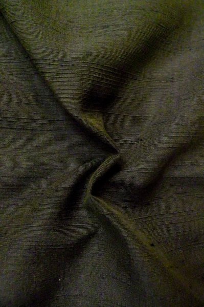 Photo12: P0708J Vintage Japanese kimono Dark Brown Men's Haori for men / Silk. (Grade B) (12)