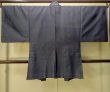 Photo2: Mint P0708L Vintage Japanese kimono Dark Navy Blue Men's Haori for men / Silk. Geometrical pattern (Grade A) (2)