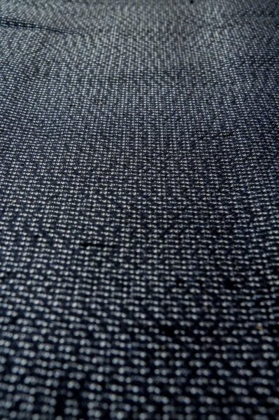Photo7: Mint P0708L Vintage Japanese kimono Dark Navy Blue Men's Haori for men / Silk. Geometrical pattern (Grade A) (7)