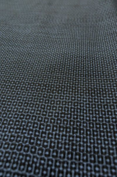 Photo9: P0708M Vintage Japanese kimono Dark Navy Blue OSHIMA-TSUMUGI for men / Silk. Tortoise-shell pattern(Hexagonal pattern) (Grade A) (9)