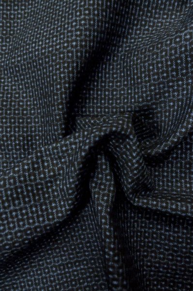 Photo10: P0708M Vintage Japanese kimono Dark Navy Blue OSHIMA-TSUMUGI for men / Silk. Tortoise-shell pattern(Hexagonal pattern) (Grade A) (10)
