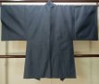 Photo2: Mint P0708O Vintage Japanese kimono Dark Indigo Blue OSHIMA-TSUMUGI for men / Silk. Geometrical pattern (Grade B) (2)
