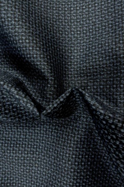Photo9: Mint P0708O Vintage Japanese kimono Dark Indigo Blue OSHIMA-TSUMUGI for men / Silk. Geometrical pattern (Grade B) (9)