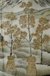 Photo13: Mint P0708O Vintage Japanese kimono Dark Indigo Blue OSHIMA-TSUMUGI for men / Silk. Geometrical pattern (Grade B) (13)