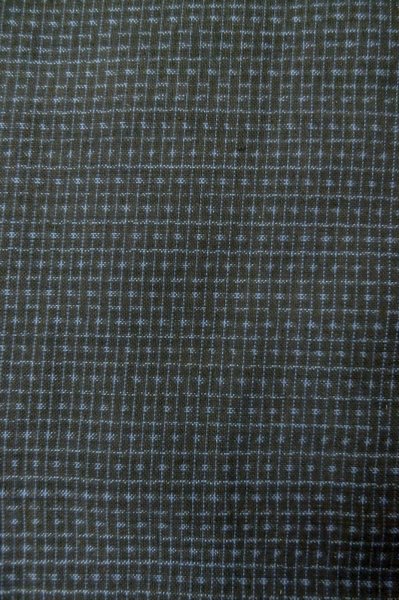 Photo7: Mint P0708P Vintage Japanese kimono Dark Navy Blue OSHIMA-TSUMUGI for men / Silk. Geometrical pattern (Grade B) (7)