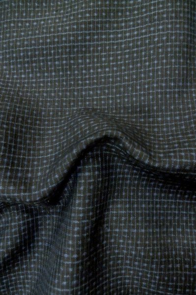 Photo10: Mint P0708P Vintage Japanese kimono Dark Navy Blue OSHIMA-TSUMUGI for men / Silk. Geometrical pattern (Grade B) (10)