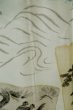 Photo16: Mint P0708P Vintage Japanese kimono Dark Navy Blue OSHIMA-TSUMUGI for men / Silk. Geometrical pattern (Grade B) (16)