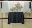 Photo3: P0708Q Vintage Japanese kimono Dark Navy Blue Men's Haori for men / Silk. Tortoise-shell pattern(Hexagonal pattern) (Grade B) (3)