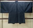 Photo2: P0708R Vintage Japanese kimono Dark Navy Blue Men's Haori for men / Silk. (Grade B) (2)