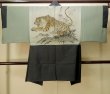 Photo3: Mint P0708S Vintage Japanese kimono Dark Navy Blue OSHIMA-TSUMUGI for men / Silk. Tortoise-shell pattern(Hexagonal pattern) (Grade A) (3)