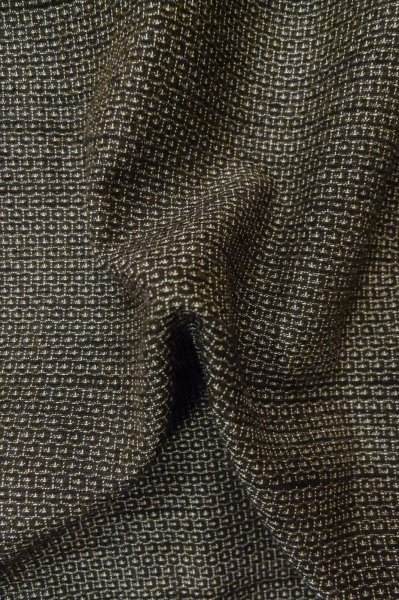 Photo9: Mint P0708T Vintage Japanese kimono Dark Brown Men's Haori for men / Silk. Tortoise-shell pattern(Hexagonal pattern) (Grade A) (9)
