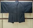 Photo2: P0708U Vintage Japanese kimono Dark Navy Blue OSHIMA-TSUMUGI for men / Silk. Tortoise-shell pattern(Hexagonal pattern) (Grade A) (2)