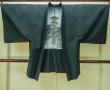 Photo1: Mint P0708V Vintage Japanese kimono Dark Teal Men's Haori for men / Silk. (Grade A) (1)