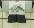 Photo3: P0708W Vintage Japanese kimono Dark Teal Men's Haori for men / Silk. (Grade D) (3)