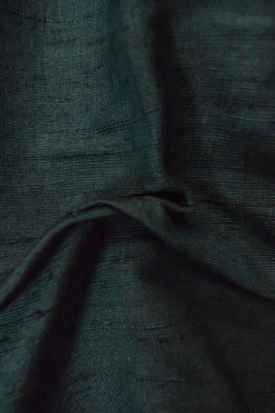 Photo11: P0708W Vintage Japanese kimono Dark Teal Men's Haori for men / Silk. (Grade D) (11)