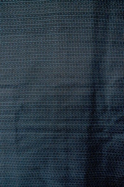 Photo6: Mint P0709B Vintage Japanese kimono Dark Navy Blue OSHIMA-TSUMUGI for men / Silk. Geometrical pattern (Grade A+) (6)