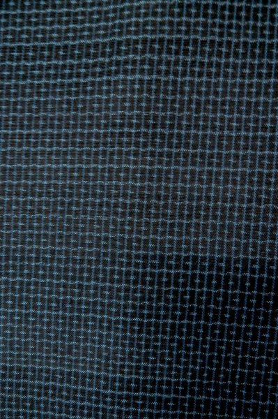 Photo7: Mint P0709B Vintage Japanese kimono Dark Navy Blue OSHIMA-TSUMUGI for men / Silk. Geometrical pattern (Grade A+) (7)
