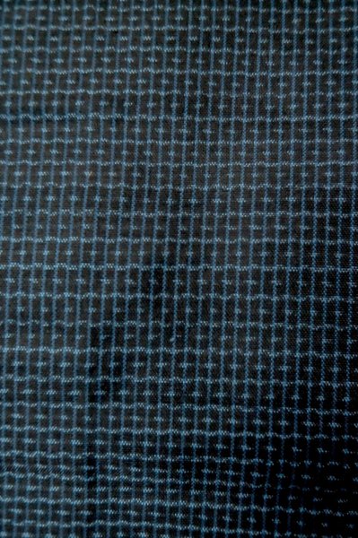 Photo8: Mint P0709B Vintage Japanese kimono Dark Navy Blue OSHIMA-TSUMUGI for men / Silk. Geometrical pattern (Grade A+) (8)