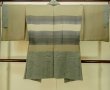 Photo3: P0709C Vintage Japanese kimono Dark Greenish Gray Men's Haori for men / Silk. (Grade A) (3)