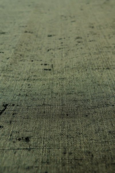Photo6: P0709C Vintage Japanese kimono Dark Greenish Gray Men's Haori for men / Silk. (Grade A) (6)
