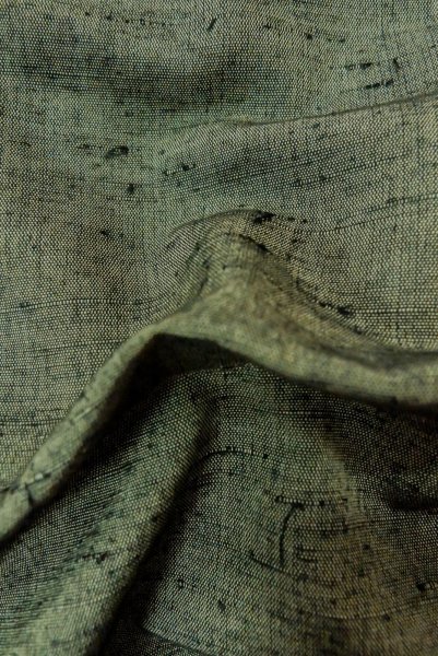 Photo8: P0709C Vintage Japanese kimono Dark Greenish Gray Men's Haori for men / Silk. (Grade A) (8)