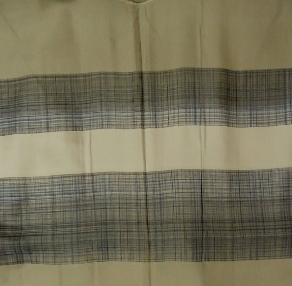 Photo10: P0709C Vintage Japanese kimono Dark Greenish Gray Men's Haori for men / Silk. (Grade A) (10)