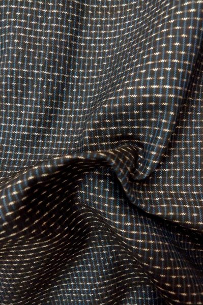 Photo8: P0709E Vintage Japanese kimono Dark Brown Men's Haori for men / Silk. Dot (Grade B) (8)