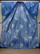 Photo3: Mint P0722A Used Japanese kimono Pale Blue YUKATA summer(made in Other than Japan) for women / Cotton. Circle, Goldfish pattern (Grade A) (3)