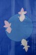 Photo6: Mint P0722A Used Japanese kimono Pale Blue YUKATA summer(made in Other than Japan) for women / Cotton. Circle, Goldfish pattern (Grade A) (6)