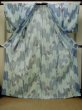 Photo3: P0722B Used Japanese kimono Light Blue YUKATA summer(made in Other than Japan) for women / Cotton. Flower, Rabbit, allow feather pattern (Grade D) (3)